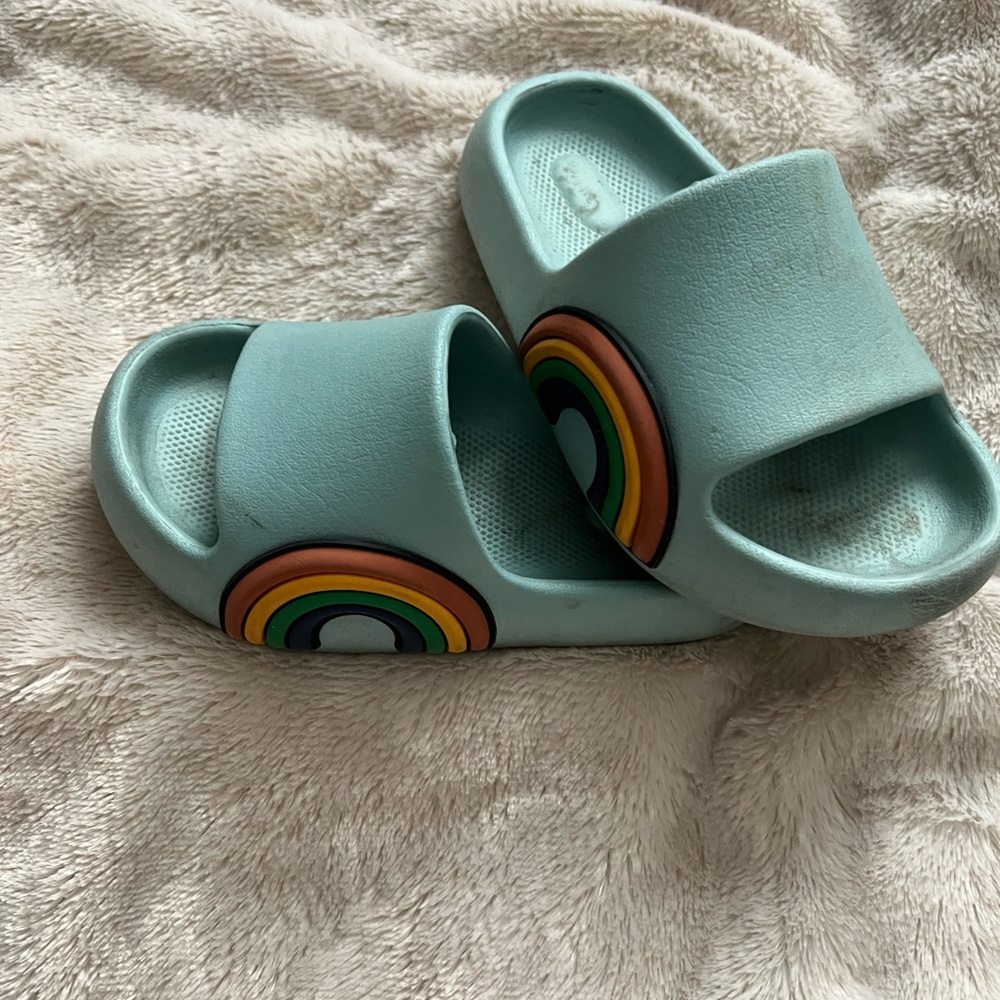 Kids Rainbow Slide Sandals - Blue